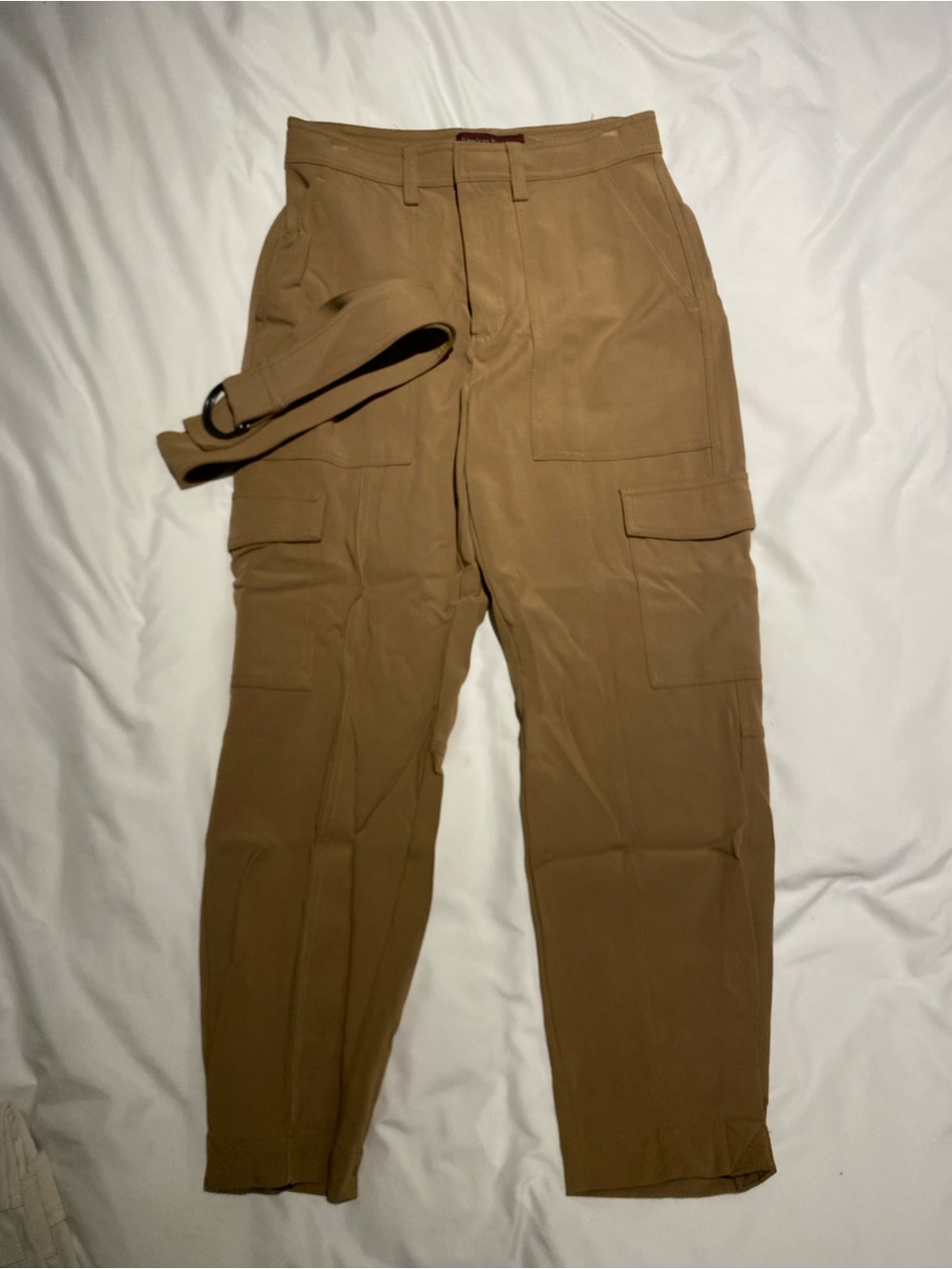 American Exchange Women's Cargo Trousers in Tan
